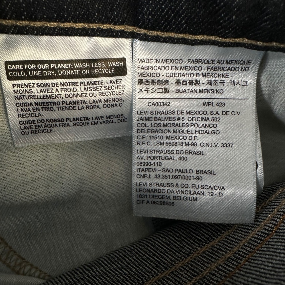 Levis 510 Skinny Fit Jeans Mens 34x30 Dark Wash Indigo Denim Pants 05510-0414 - Picture 13 of 15
